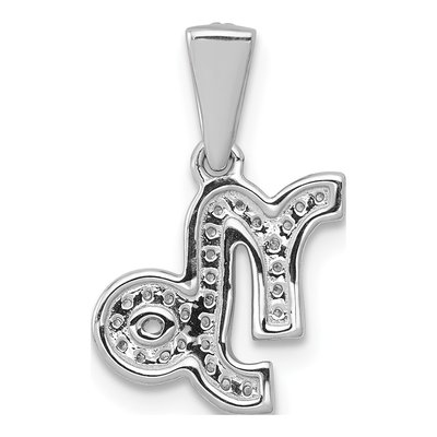 14K White Gold 1/10 ct tw Diamond Capricorn Zodiac Pendant – view 3