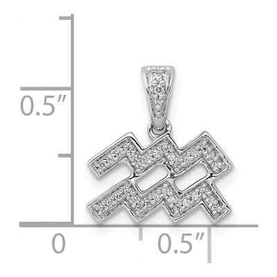 14K White Gold 0.11 ct tw Diamond Aquarius Zodiac Pendant – view 5
