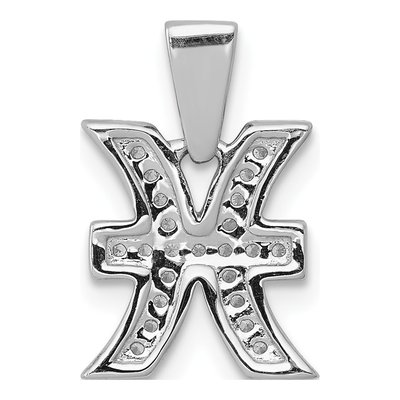 14K White Gold 1/10 ct tw Diamond Pisces Zodiac Pendant – view 3