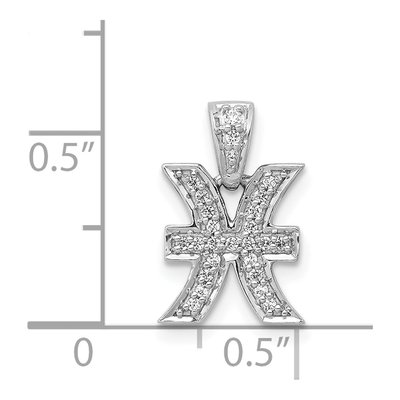 14K White Gold 1/10 ct tw Diamond Pisces Zodiac Pendant – view 4