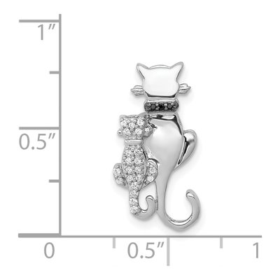 14K White Gold 1/15 ct tw Diamond Cats Slide Pendant – view 4