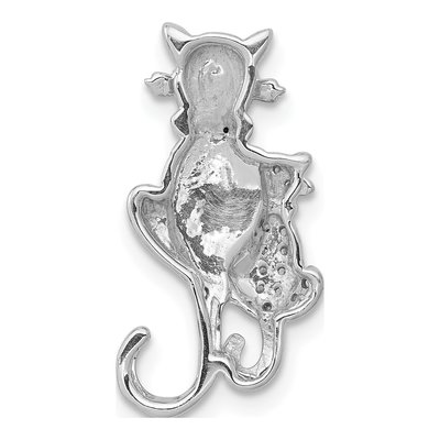 14K White Gold 1/15 ct tw Diamond Cats Slide Pendant – view 4
