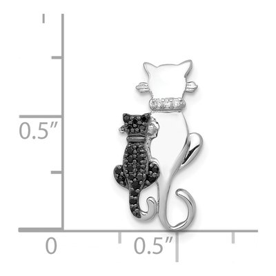 14K White Gold 1/15 ct tw Diamond Cats Slide Pendant – view 5