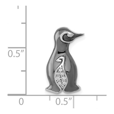14K White Gold Diamond Penguin Charm – view 4