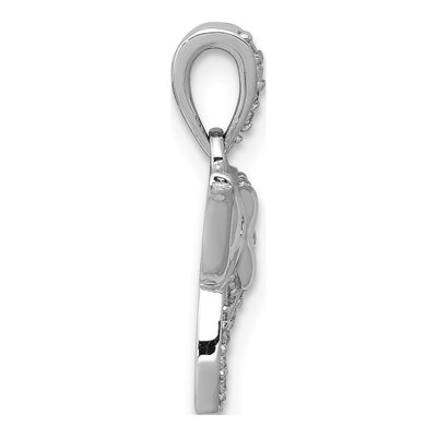 14K White Gold 1/6 ct tw Diamond Elephant Pendant – view 3