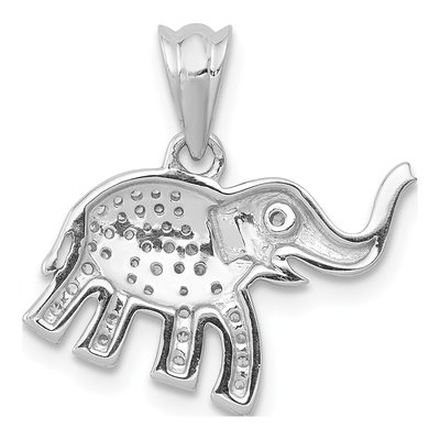 14K White Gold 1/6 ct tw Diamond Elephant Pendant – view 4