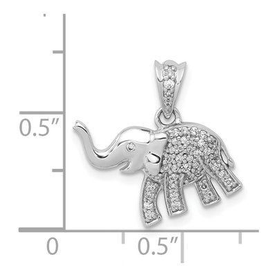 14K White Gold 1/6 ct tw Diamond Elephant Pendant – view 5