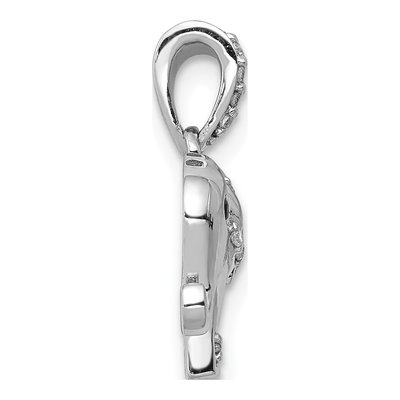 14K White Gold 1/10 ct tw Diamond Elephant Pendant – view 2