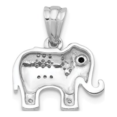 14K White Gold 1/10 ct tw Diamond Elephant Pendant – view 3