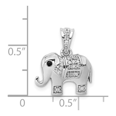 14K White Gold 1/10 ct tw Diamond Elephant Pendant – view 4