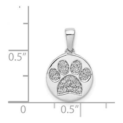 14K White Gold 1/10 ct tw Diamond Paw Print Pendant – view 5
