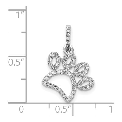 14K White Gold 1/4 ct tw Diamond Paw Print Pendant – view 5