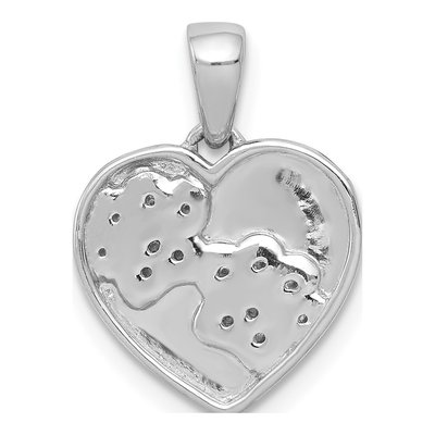 14K White Gold 1/20 ct tw Diamond Paw Prints Heart Pendant – view 4