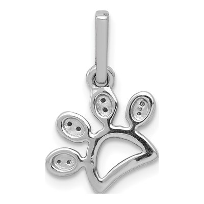 14K White Gold 1/10 ct tw Diamond Paw Print Pendant – view 4