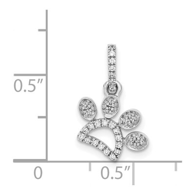 14K White Gold 1/10 ct tw Diamond Paw Print Pendant – view 5