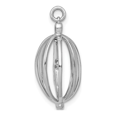 14K White Gold Diamond Bird Cage Pendant – view 2