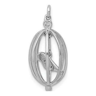 14K White Gold Diamond Bird Cage Pendant – view 3