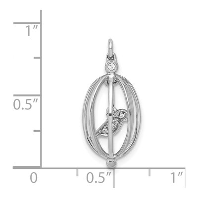 14K White Gold Diamond Bird Cage Pendant – view 4