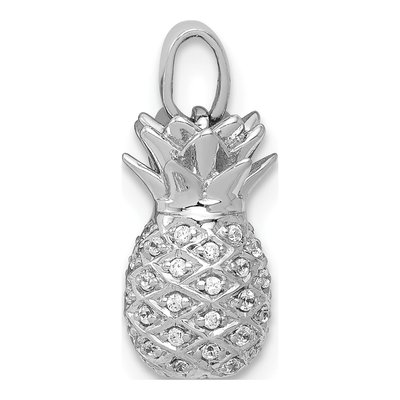 14K White Gold 1/6 ct tw Diamond Pineapple Pendant – view 2