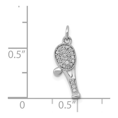 14K White Gold 0.09 ct tw Diamond Racquet Ball Pendant – view 5