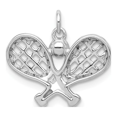 14K White Gold 1/10 ct tw Diamond Tennis Racquet Pendant – view 3