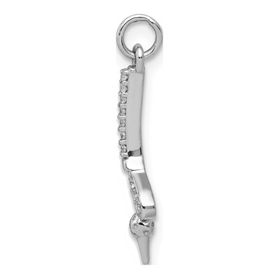 14K White Gold Diamond Golf Club Ball Pendant – view 2