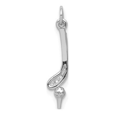 14K White Gold Diamond Golf Club Ball Pendant – view 3