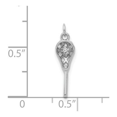14K White Gold Diamond Lacrosse Stick Pendant – view 4