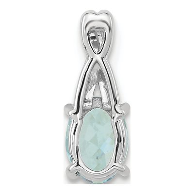 14K White Gold Aquamarine & Diamond Birthstone Pendant – view 3