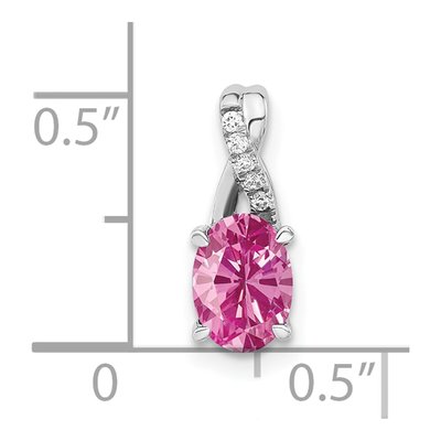 14K White Gold Diamond Pendant – view 2