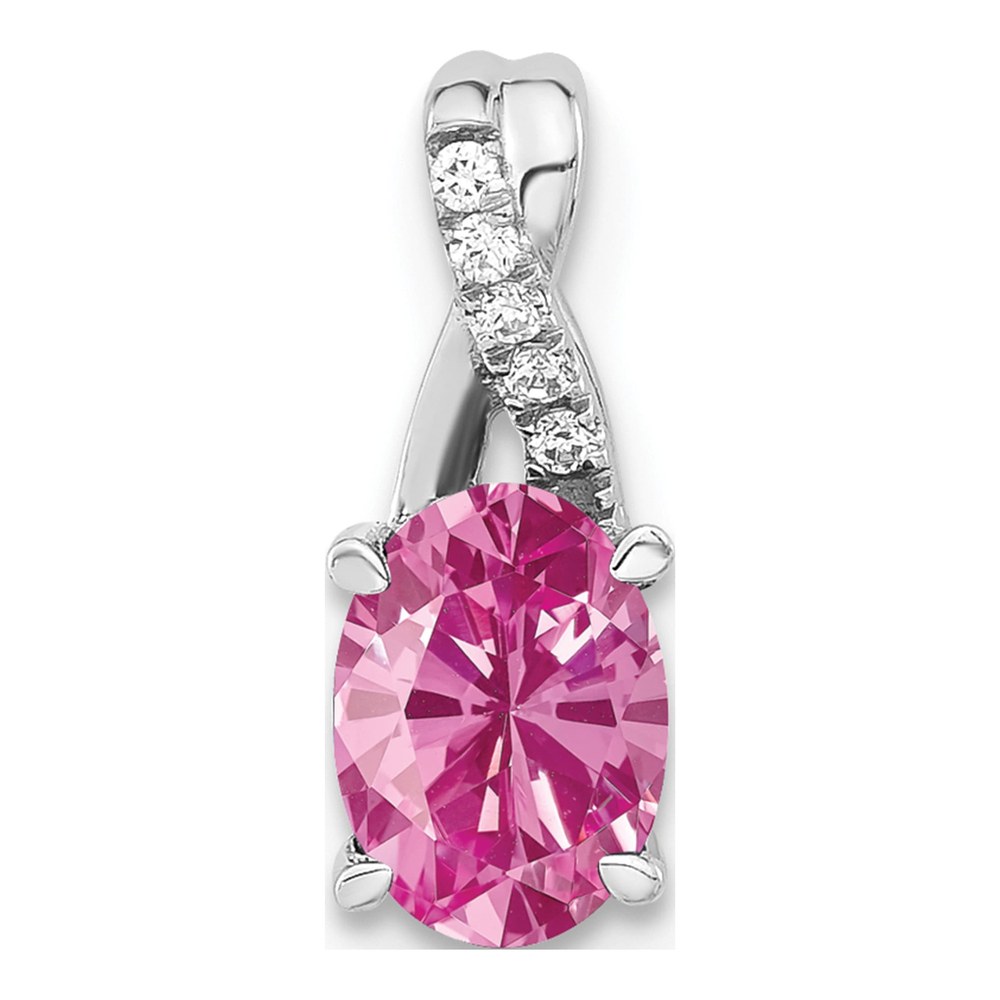 14K White Gold Diamond Pendant