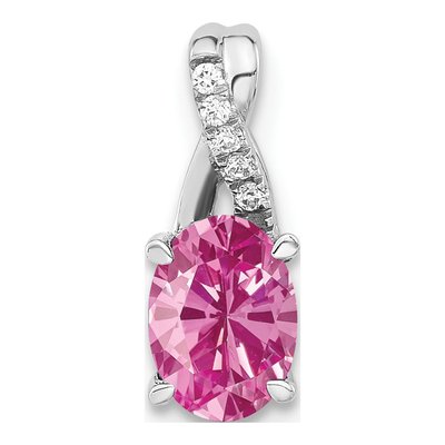 14K White Gold Diamond Pendant