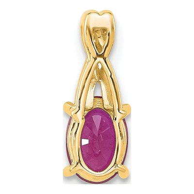 14K Yellow Gold Lab-Created Ruby & Diamond July Birthstone Pendant – view 3