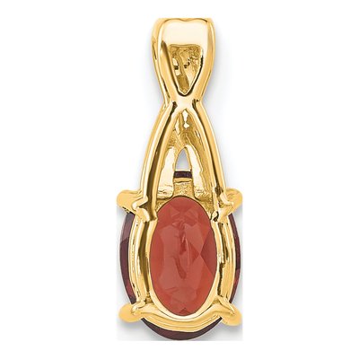 14K Yellow Gold Garnet & Diamond Birthstone Pendant – view 3
