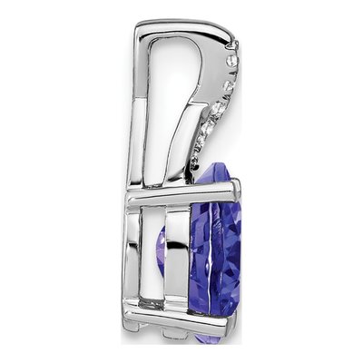 14K White Gold Tanzanite & Diamond Oval Pendant – view 2