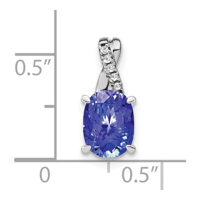 14K White Gold Tanzanite & Diamond Oval Pendant – view 3
