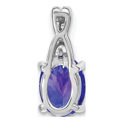 14K White Gold Tanzanite & Diamond Oval Pendant – view 4