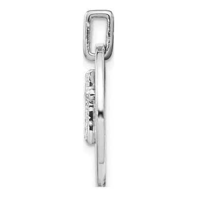 14K White Gold 1/20 ct tw Diamond Cross Faith Pendant – view 3