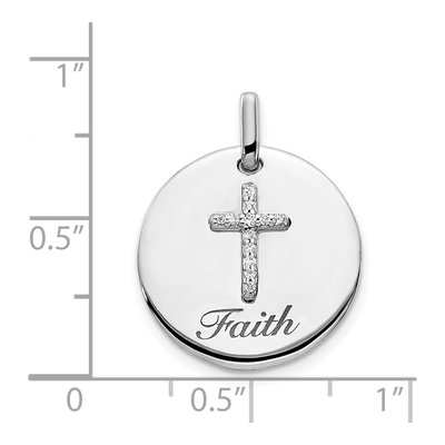 14K White Gold 1/20 ct tw Diamond Cross Faith Pendant – view 5