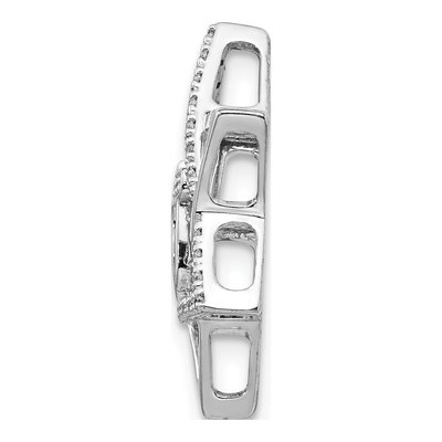 14K White Gold 1/10 ct tw Diamond Star of David Chai Slide Pendant – view 3