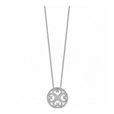 14K White Gold 1/2 ct tw Diamond Hearts Pendant Necklace – view 2