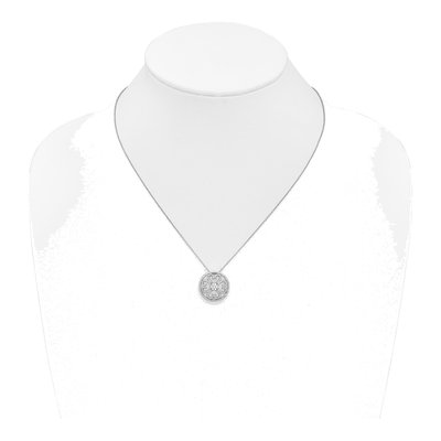 14K White Gold 1/2 ct tw Diamond Hearts Pendant Necklace – view 3