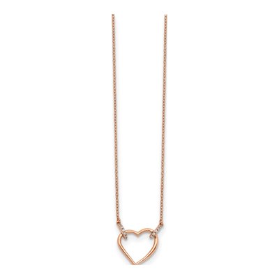 14K Rose Gold 1/20 ct tw Diamond Heart Pendant Necklace – view 3