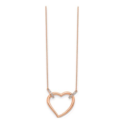 14K Rose Gold 1/4 ct tw Diamond Heart Pendant Necklace – view 3