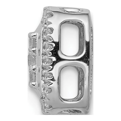14K White Gold 1/4 ct tw Diamond Square Halo Slide Pendant – view 2