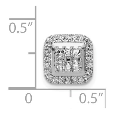 14K White Gold 1/4 ct tw Diamond Square Halo Slide Pendant – view 4