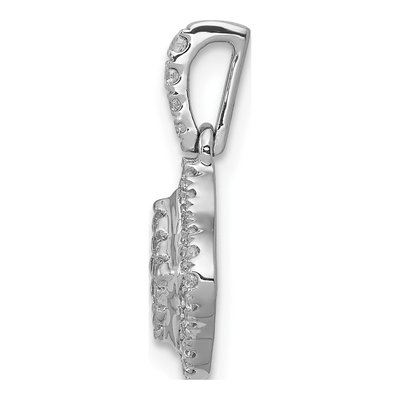 10K White Gold 1/4 ct tw Diamond Cluster Pendant – view 2