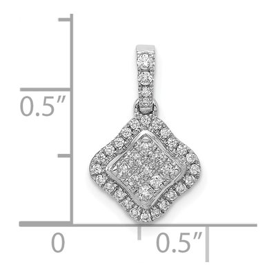 10K White Gold 1/4 ct tw Diamond Cluster Pendant – view 4