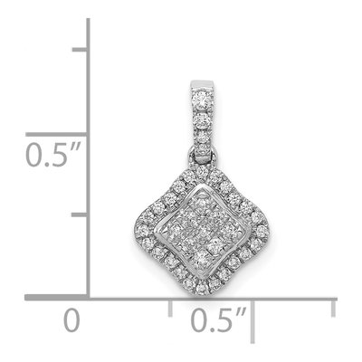 14K White Gold 1/4 ct tw Diamond Cluster Pendant – view 5