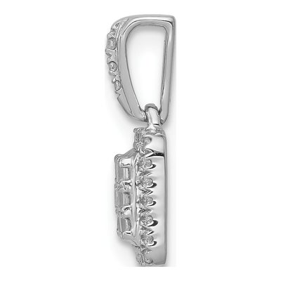 14K White Gold 1/4 ct tw Diamond Square Halo Pendant – view 2